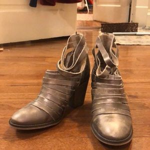 Free People hybrid bootie in silver